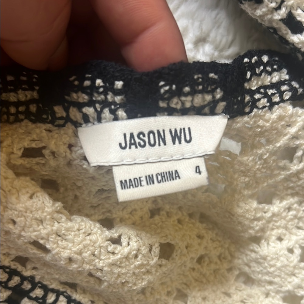 Jason Wu Black and cream Crochet Crop Top - Picture 5 of 8